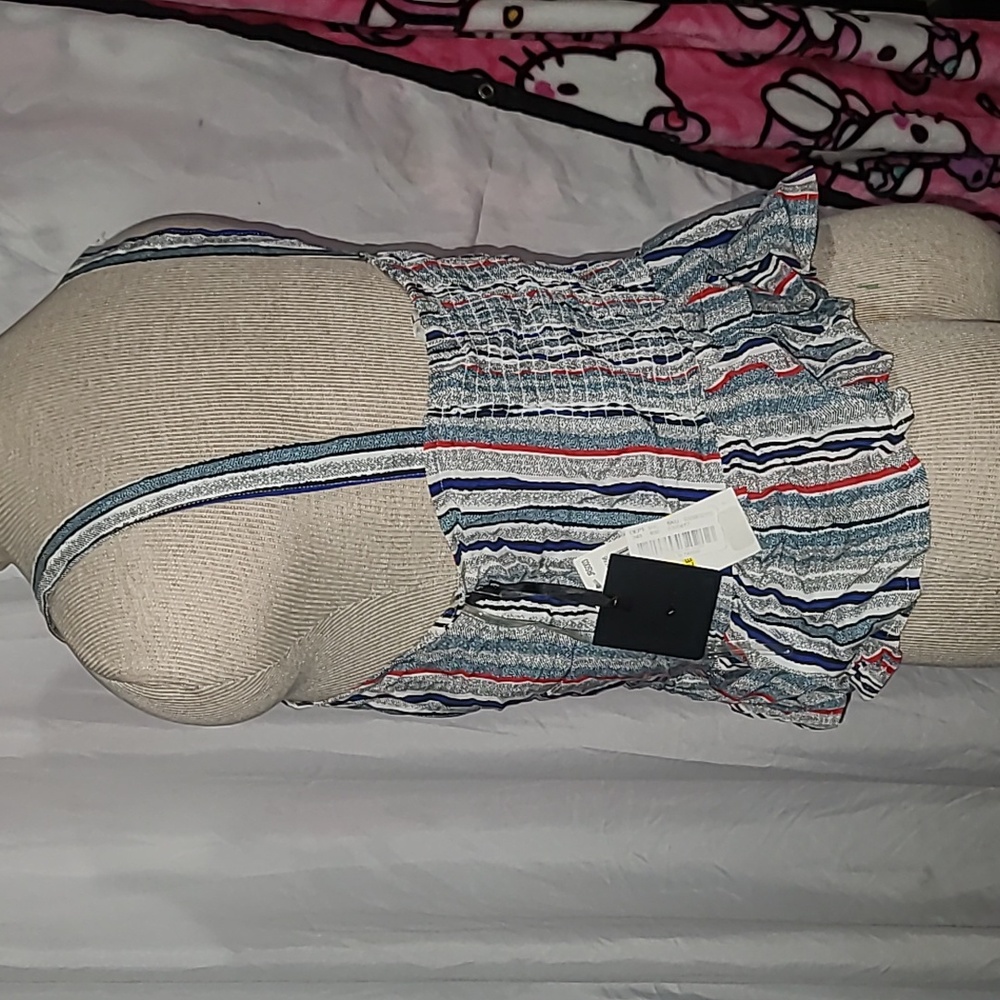 Takara Striped Button-Down Ruffle Top - Picture 3 of 7